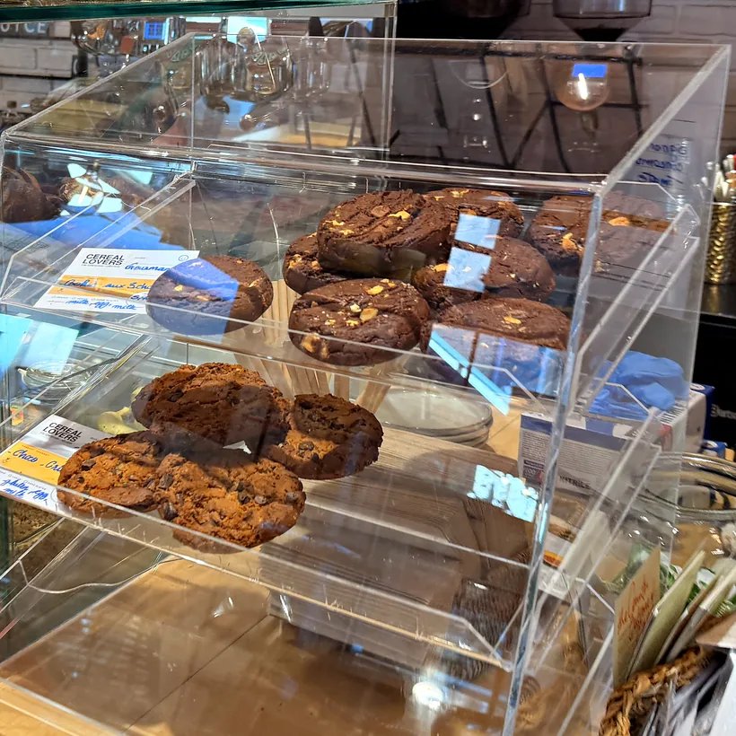 The cookie box on the counter, full